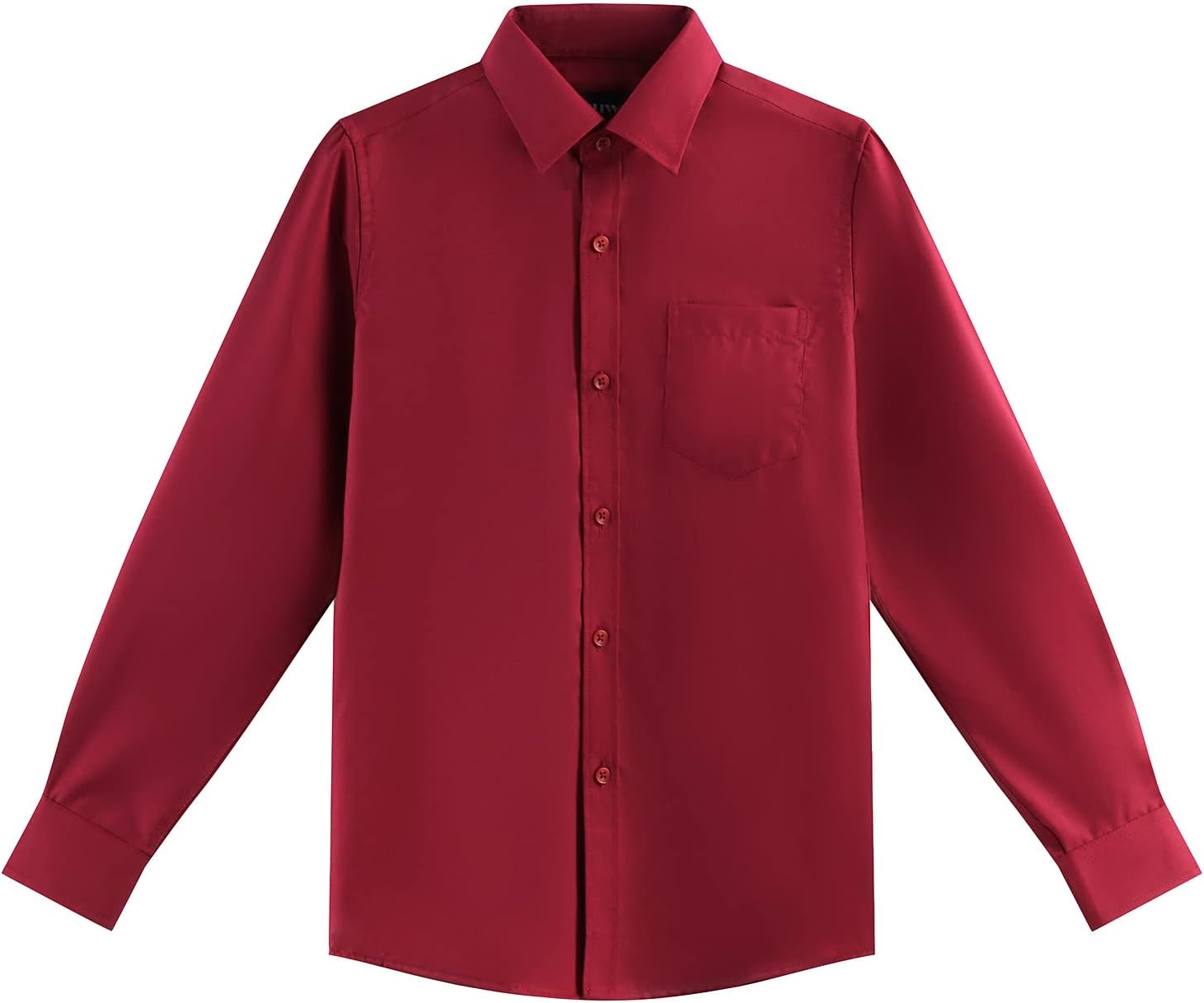 Boys Long Sleeve White Button Down Shirt - Collared Uniform Boys White Dress Shirt Button Up Shirt Boys
