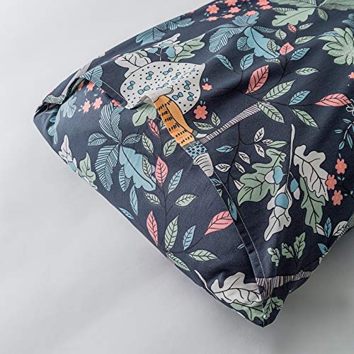 Susybao Squirrel Patterned Duvet Cover Queen 100% Egyptian Cotton Cute Floral Duvet Cover Set 3 Pcs 1 Animal Botanical Duvet Cover With Zipper Ties 2 Pillowcases Luxury Soft Plant Bedding Set Durable #TOP5