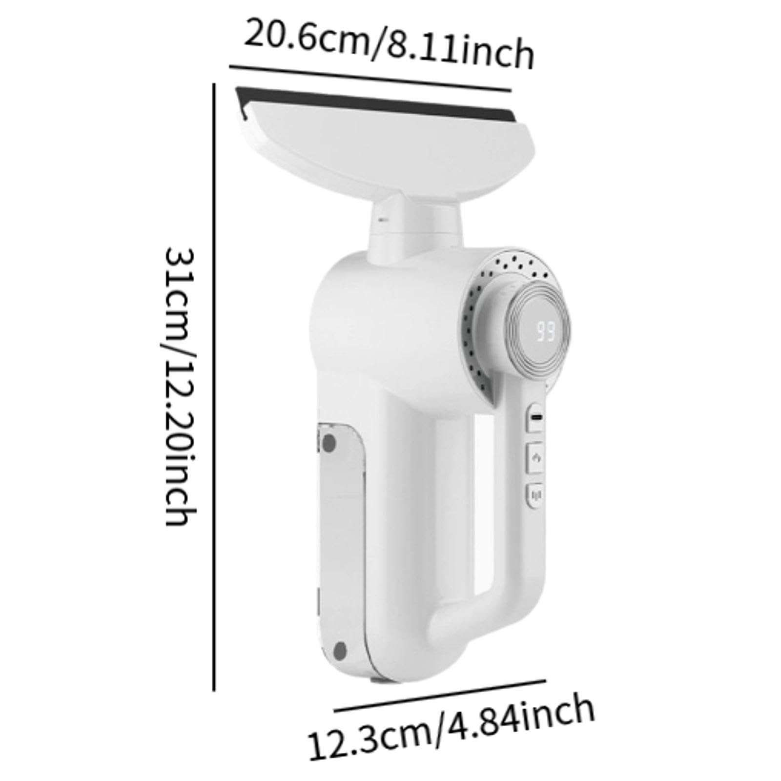 Yajuyi Lavavetri Elettrico con Spazzola a Ventosa, Funzione di Spruzzo d'Acqua, Display a Pratico Serbatoio dell'Acqua per La Pulizia di Piastr, Argento