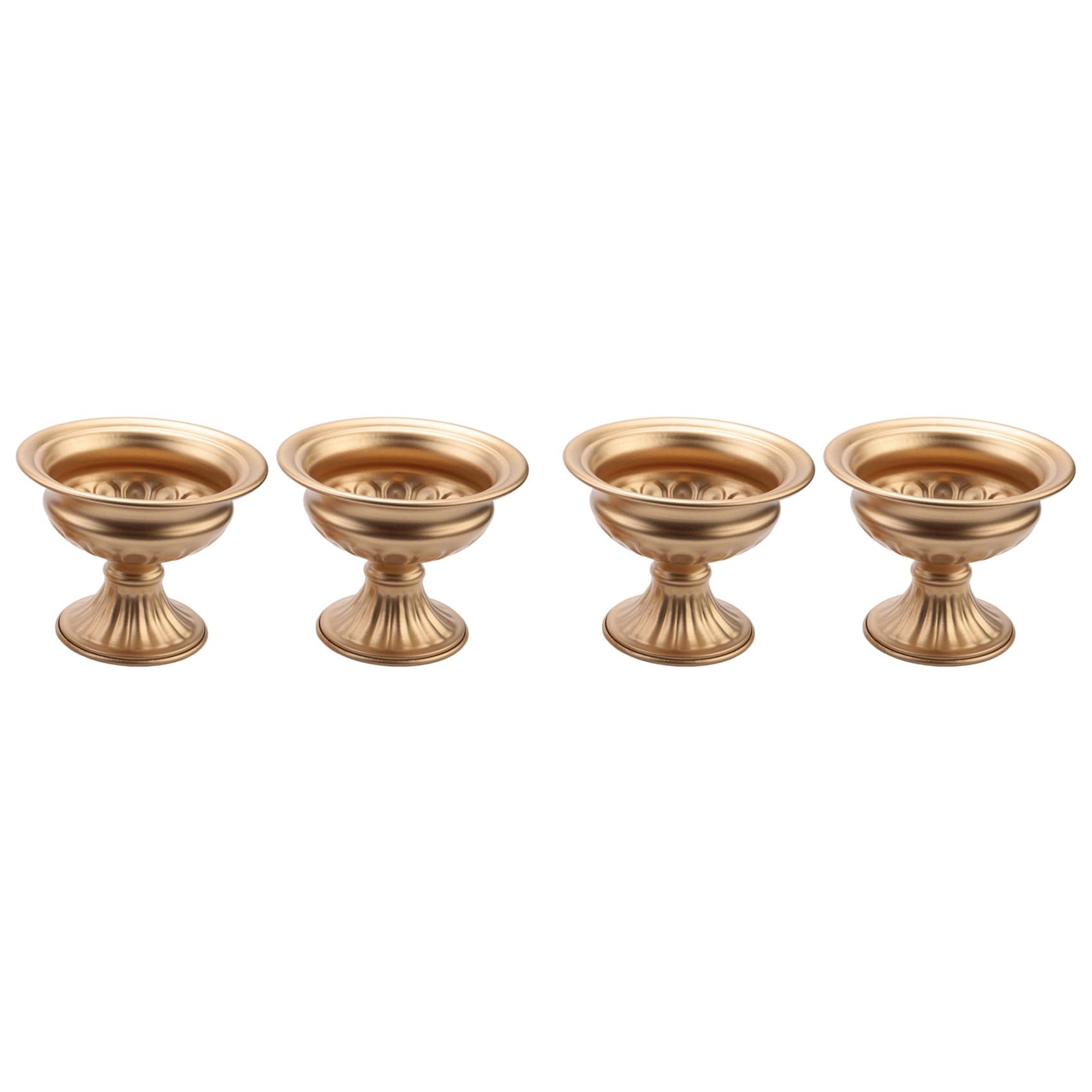 Hndhbfgrt Metal Elegant Wedding Centerpieces Vase for Wedding Party Decoration,Trumpet Vase for Anniversary Ceremony(Golden,4 PCS)