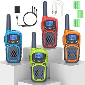 4 Long Range Walkie Talkies Rechargeable for Adults Kids Easy to Use Walkie Talky 2 Way Radios 22 Channels VOX NOAA…