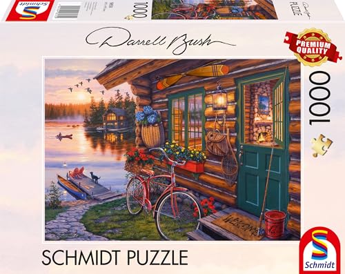 Schmidt Spiele Darrell Bush: Seehütte Mit Fahrrad (1000 Teile)