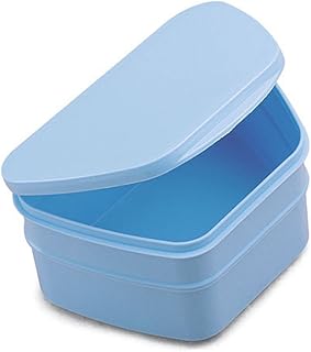 SP Ableware Denture Safe Cup, Plastic Hinged Case - Blue (741640000)