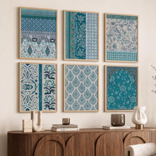 Image of kotart Pattern wall art hanging frames for home decor wall paintings | paintings for living room, bedroom, office, | Poster with glass frame (Pack of 6 Multicolor) (10x13 inch, A)