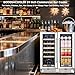 BODEGA 24 Inch Wine and Beverage Refrigerator, Dual Zone Wine and Bar Beverage Cooler, Commercial Black Bar Cooler With 2 Glass Doors, Bar Fridge Hold 19 Bottles and 57 Cans,Built-In or Freestanding.