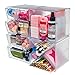 Deflecto Stackable Cube Organizer, Desk and Craft Organizer, 2 Drawers, Clear, Removable Drawers and Dividers, 6