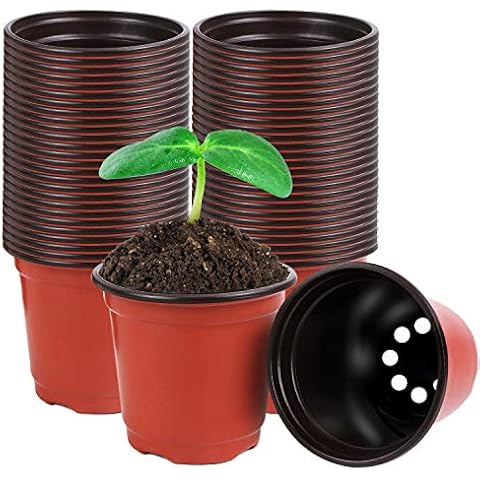 Augshy 40 Pack Plastic Plant Nursery Pots Cover