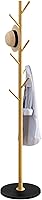Vista 1 de Perchero de metal con base de mármol natural, perchero independiente, árbol de pasillo resistente con 8 ganchos para colgar ropa, bolsos, bufandas
