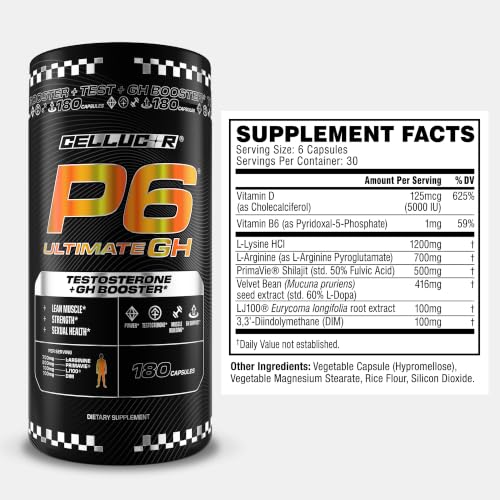 Cellucor P6 Ultimate GH Test Booster for Men, 180 Capsules - image 2