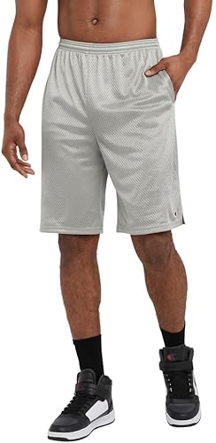 Miniatura 8 de Champion Pantalones cortos de malla con bolsillos para hombre gris (Athletic Gray), Negro, Gris grafito, Azul marino/flor y brillo, Carmesí, Azul