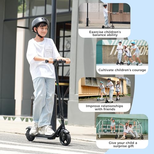 Image of Electric Scooter for Kids Ages 6-12, 150W Motor,10 Mph Max Speed, LED Display, K2-2 Speeds (6 /10 MPH), K2 Pro /K6-3 Speeds, Magnetic Charging, Colorful Light, Dual Brake Scooter for Girls Boys