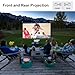 TOWOND Projector Screen with Stand,120 inches Indoor Projector Screen Outdoor Portable 16:9 4K HD Rear Front Projection Movie Screen with Carry Bag Wrinkle-Free Design for Backyard Theater