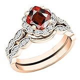 Dazzlingrock Collection - Juego de anillos para mujer, oro rosa 9