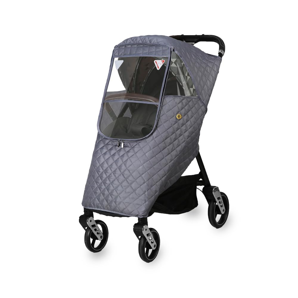 Rain Cover for Stroller, Universal Stroller Rain Cover Winter, Baby Travel Weather Shield Windproof and Waterproof Protect from Dust and Snow (Grey) Rain Cover for Stroller, Universal Stroller Rain Cover Winter, Baby Travel Weather Shield Windproof and Waterproof Protect from Dust and Snow (Grey)