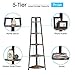 O&K FURNITURE 5 Shelf Industrial Corner Bookcase and Shelf, A-Shaped Display Corner Storage Rack Bookshelf-70-Inch, Vintage Brown