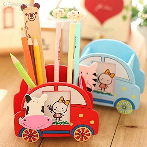 Image of Return Gift for Kids Birthday Party - Wooden Pencil Stand - Pack of 12 pcs (Assorted Design and Color)