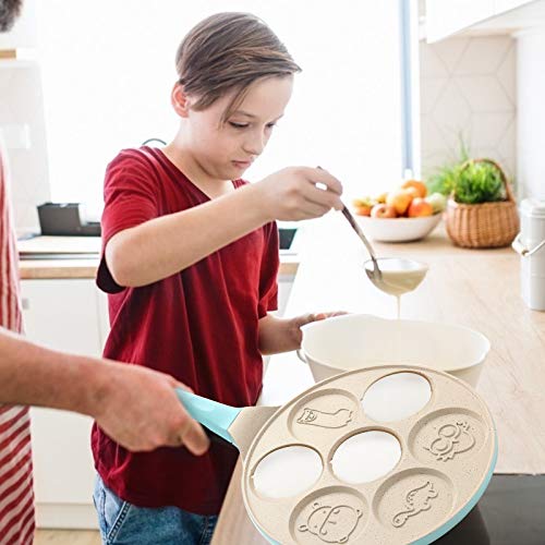 image for OYSIR Kids Pancake Maker Pan, 7-Cup Animal Pancake Mold, Nonstick Gril
