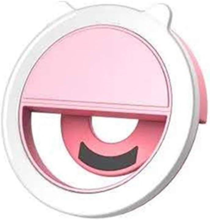 Ring Light Kit,Mini Mobile Phone LED Selfie Light Anchor Beauty Lens Live Broadcast Artifact Round Ring Mobile Phone Fill Light, Roze