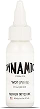 Dynamic Color Co. - White Tattoo Ink, Long Lasting Vivid Color, Sterilized, Made in USA, Since 1990 (1 oz Bottle)