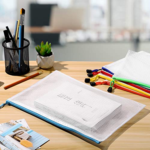 STOBOK A4 24 Peças Com Zíper Bolsa de Malha Sacos de Documentos À Prova D Água Sacos de Arquivo de P