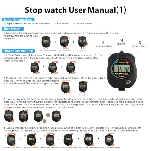 2 Pack Sports Stopwatch Timer, Single Lap Split Digital Stop Watch for Sports Kids Coaches Swimming Running - Image 4