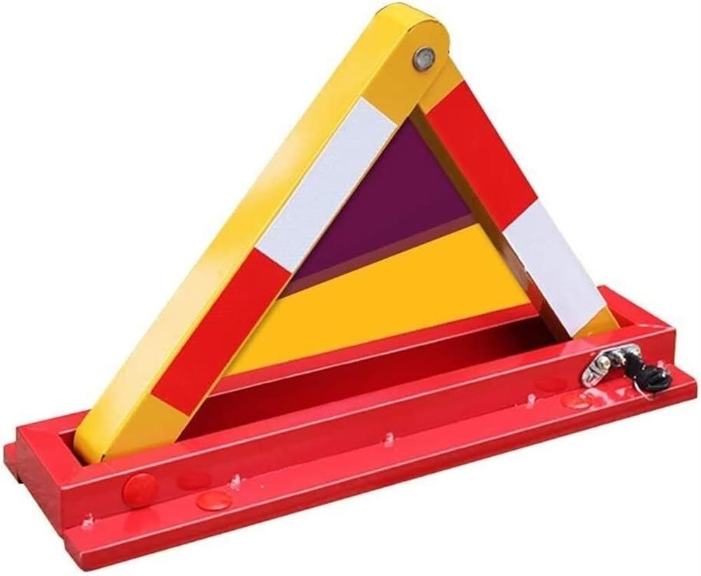 SaryEdge Parking Guardrails Lockable Parking Barrier Parking Latch Parking Lock, Removable Hand Metal Parking Spaces, with Three Key Foldable Parking, Hotels, Shopping Malls,