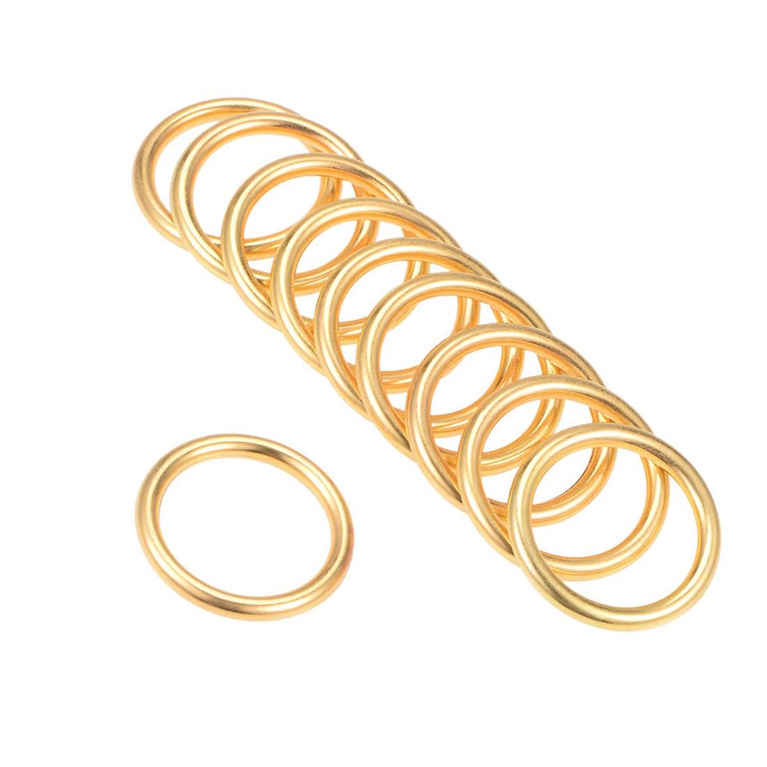 MACHSWON Zinc Alloy O Rings 20mm(0.8") ID 3mm Thick Multi-Purpose Welded O Buckles Heavy Duty Smooth Solid Ring for Bag Straps Belts Pet Leashes and DIY Crafts Gold 10pcs