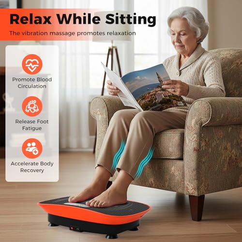 Image of GYMAX Vibration Plate Exercise Machine-10 Level Intensity, LED Display & Remote Control, Body Vibrating Plates Stand Shaking Platform Fat Burning Machine
