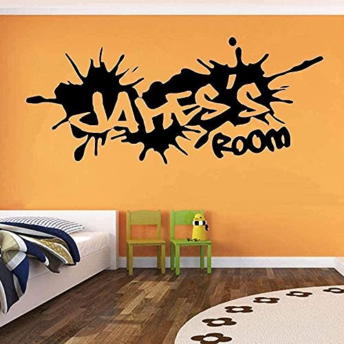 Stickers muraux amovibles salon chambre graffiti rue personnalité culturelle nom dortoir moderne maternelle enfants 97x42cm