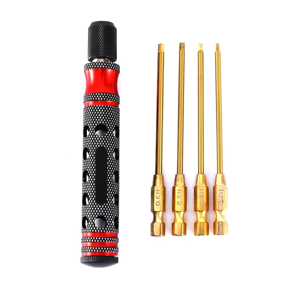 Comphic Hexagon Screwdriver Set 1.5, 2.0, 2.5, 3.0mm Quick Change Allen Key, Hex Wrench Tool for RC Cars, Crawlers, Boats A - Image 3