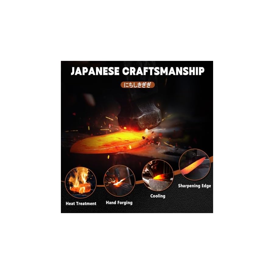 Huusk Steak Knives Set of 6, Japanese Steak Knives 4.9 Inch with Damascus Patterns, Non-serrated Steak Knife Sets With Sheaths, Sharp Steak Knife Set With Gift Box