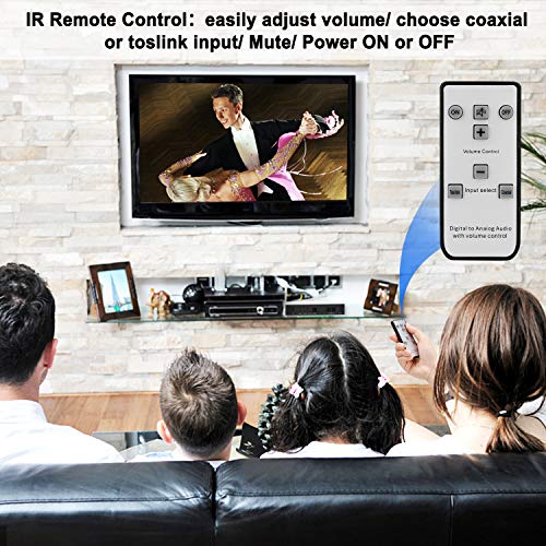 Convertidor digital a analógico 192KHz con mando a distancia para control de volumen RCA 5
