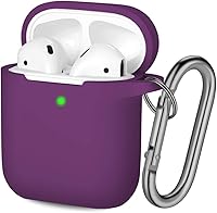Vista 24 de Hamile Compatible con estuche de AirPods, funda protectora de silicona suave (LED frontal visible) diseñada para AirPods con accesorios de llavero