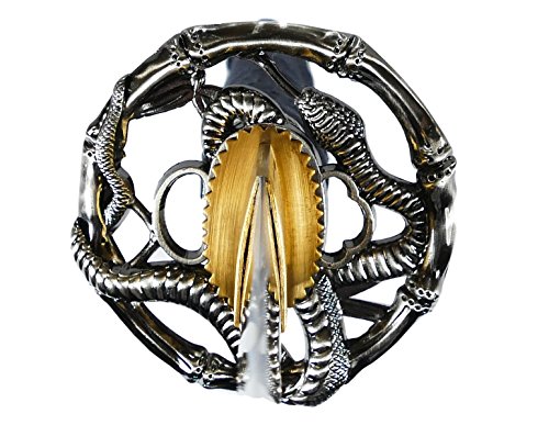 Makoto Handmade Sharp Katana Samurai Sword 40" - Serpent Cobra Snake Tsuba (Red) #TOP2