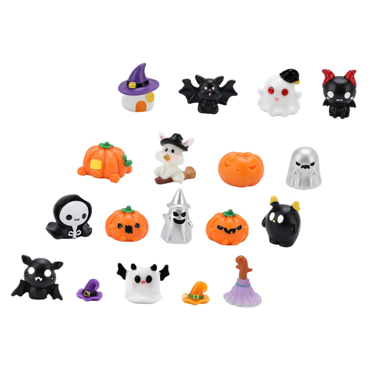 Pack Halloween Miniature Résine de 76 Pièces pour Réussir Votre Décoration Festive DIY