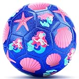 Soccer Balls Size 3 for Girls Soccer Ball for Kids Aged 4-6 6-8 Outdoors Sports Ball Recreation Playing Ball Birthday (Pretty Mermaid, Size 3)