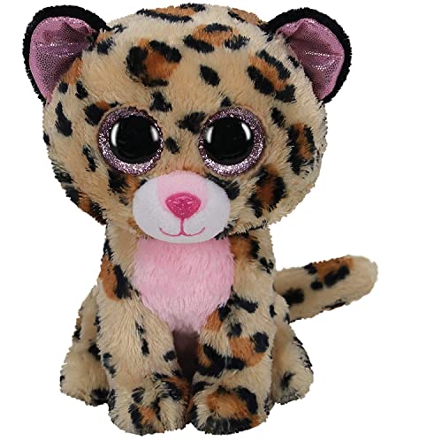 Ty - Beanie Boo's - Peluche Livvie le léopard 23cm, Marron et Rose, TY36490