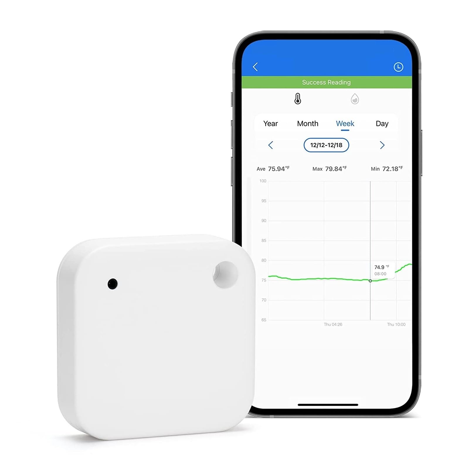Sensore Di Temperatura E Umidità Amplificatore Compatibile Con Bluetooth Strumento For La Casa Intelligente Registratore Di Dati Wireless Termometro E Amplificatore Ｈigrometro Monitor Accurato