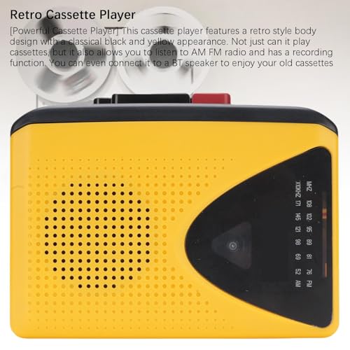 Sxhlseller Retro Kassetten Player mit AM FM Radio, Integriertem Mikrofon & Lautsprecher, Bandschreiber mit Kopfhörerbuchse, USB-Strom oder für das Hören Im Freien
