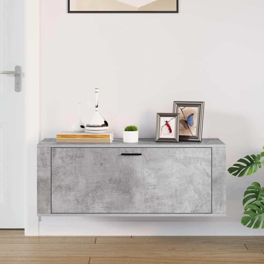 Inżynieryjna drewniana szafka na buty, 100x35x45 cm, szara
