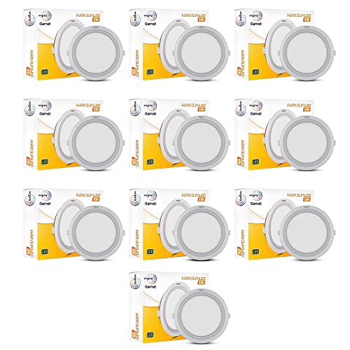 Image of wipro Garnet 3W Round Led Wave Panel Light for Ceiling|Cool White Light (6000K)|Ultra-Slim Design|Recessed Down Light for False Ceiling|Pop Ceiling Light|Cutout - 75Mm|Pack of 10