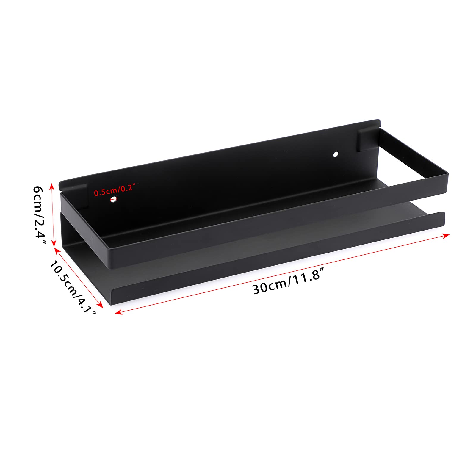 OwnMy Duschregale Set, 2 Stück – Edelstahl Schwarz, 30x10,5x6 Cm, Wandmontiert Für Bad & Küche