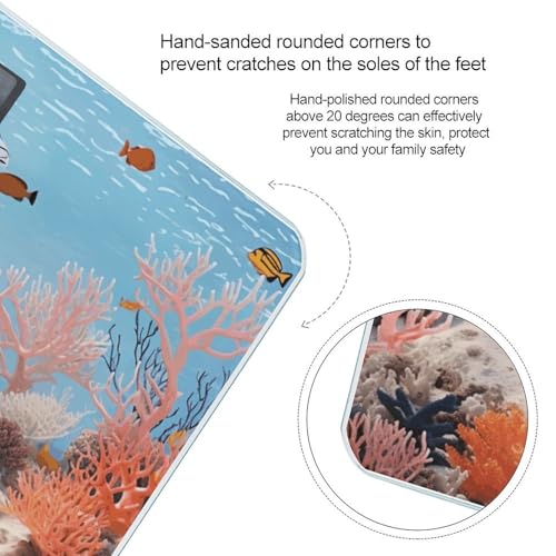 Báscula digital Coral Reef para baño 26x26 cm vidrio templado miniatura 4