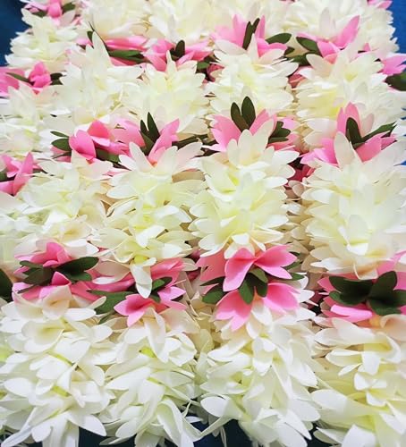 Image of Gajra For Hair Accessories Artificial Mogra Jasmine Juda Bun Scrunchies For Women Girls Pack 4 pieces (babypink multi)