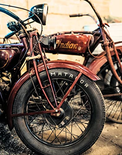 Motorcycle Motor Bike Vintage Retro Wall Art Canvas Texture HD Print 11x14-8x10 Handmade in USA a Great Gift