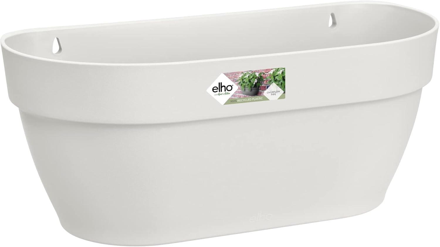 Elho Vibia Campana Wall Basket 35 - Jardinera por Balcón Y Exterior - Ø 35 x H 14.8 cm - Blanco/Silky White