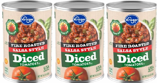 Salsa Style Fire Roasted Diced Tomatoes (3 Cans, 14.5 oz. each)