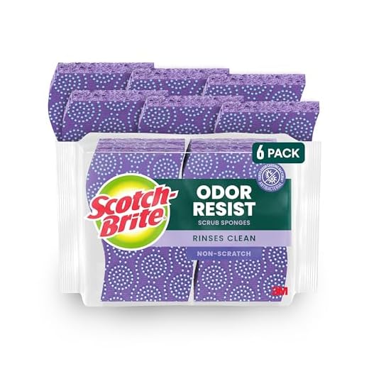 Scotch-Brite Scrub Dots Non-Scratch Scrub Sponge, Rinses Clean, For Washing Dishes and Cleaning Kitchen, 6 Scrub Sponges
