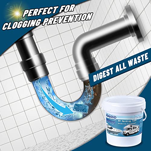 Image of Eazy2hD RV Toilet Treatment Holding Tank Deodorizer for RV Black Tank Chemicals Breaking Down for Camper Portable Porta Potty (50 pack), Fresh