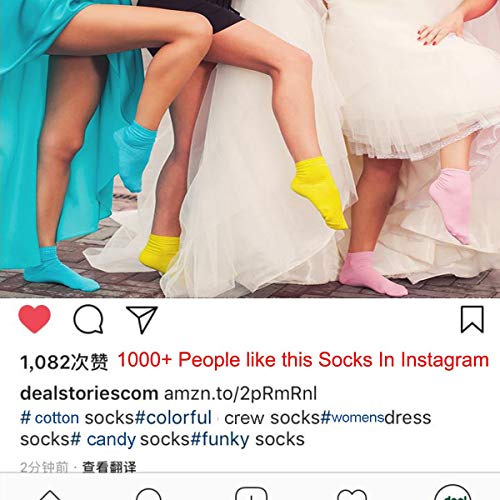 Yoicy 6Pairs Womens Cotton Color Hosiery - Soft Casual Candy Color Crew Cut Hosiery for Womens Girls2